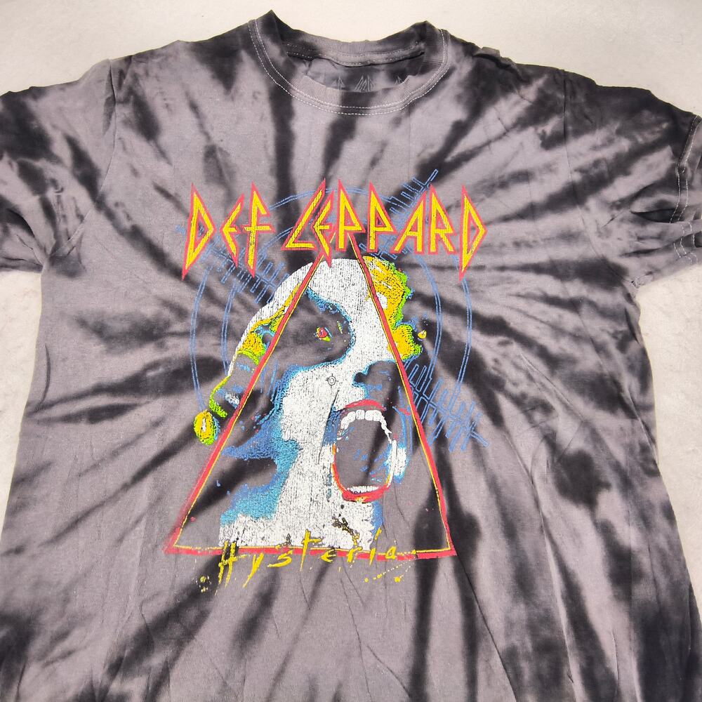 Def Leppard Band Graphic Short Sleeve T Shirt Womens Size Small S Tie Dye